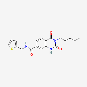 molecular formula C19H21N3O3S B2806589 2,4-dioxo-3-pentyl-N-(thien-2-ylmethyl)-1,2,3,4-tetrahydroquinazoline-7-carboxamide CAS No. 892287-89-7