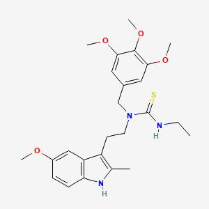 3-ethyl-1-[2-(5-methoxy-2-methyl-1H-indol-3-yl)ethyl]-1-[(3,4,5-trimethoxyphenyl)methyl]thiourea