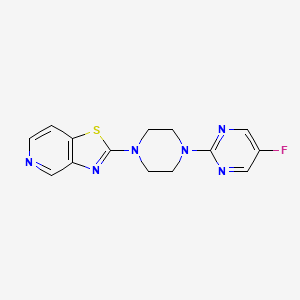 molecular formula C14H13FN6S B2806598 2-[4-(5-Fluoropyrimidin-2-yl)piperazin-1-yl]-[1,3]thiazolo[4,5-c]pyridine CAS No. 2415624-21-2
