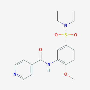 molecular formula C17H21N3O4S B280660 N-[5-(diethylsulfamoyl)-2-methoxyphenyl]pyridine-4-carboxamide 