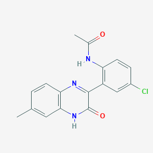 molecular formula C17H14ClN3O2 B2806600 N-[4-氯-2-(6-甲基-3-氧代-4H-喹喔啉-2-基)苯基]乙酰胺 CAS No. 871307-85-6