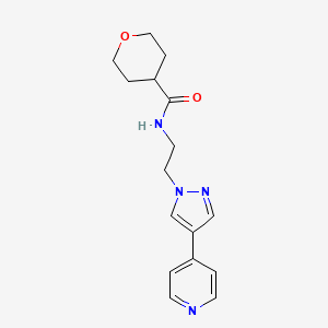 N-{2-[4-(pyridin-4-yl)-1H-pyrazol-1-yl]ethyl}oxane-4-carboxamide