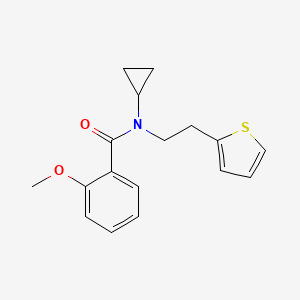 molecular formula C17H19NO2S B2806605 N-环丙基-2-甲氧基-N-(2-(噻吩-2-基)乙基)苯甲酰胺 CAS No. 1396793-20-6