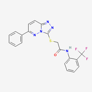 molecular formula C20H14F3N5OS B2806610 2-((6-phenyl-[1,2,4]triazolo[4,3-b]pyridazin-3-yl)thio)-N-(2-(trifluoromethyl)phenyl)acetamide CAS No. 894062-48-7