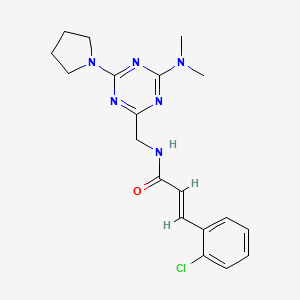 molecular formula C19H23ClN6O B2806612 (E)-3-(2-氯苯基)-N-((4-(二甲胺基)-6-(吡咯烷-1-基)-1,3,5-三嗪-2-基)甲基)丙烯酰胺 CAS No. 2035022-56-9