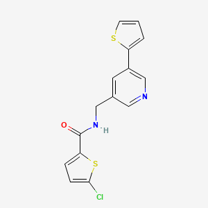 molecular formula C15H11ClN2OS2 B2806618 5-chloro-N-((5-(thiophen-2-yl)pyridin-3-yl)methyl)thiophene-2-carboxamide CAS No. 2034251-33-5