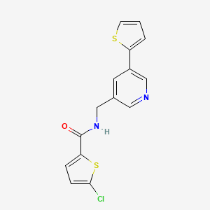 molecular formula C15H11ClN2OS2 B2806618 5-氯-N-((5-(噻吩-2-基)吡啶-3-基)甲基)噻吩-2-甲酰胺 CAS No. 2034251-33-5