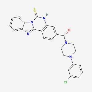 3-{[4-(3-chlorophenyl)piperazin-1-yl]carbonyl}benzimidazo[1,2-c]quinazoline-6(5H)-thione