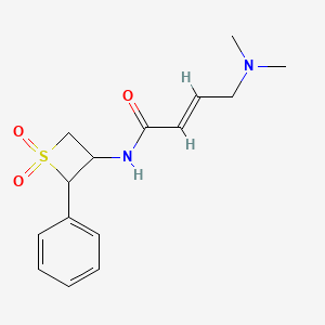 molecular formula C15H20N2O3S B2806625 (E)-4-(Dimethylamino)-N-(1,1-dioxo-2-phenylthietan-3-yl)but-2-enamide CAS No. 2411325-82-9