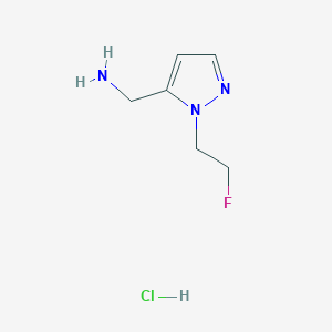 molecular formula C6H11ClFN3 B2806627 [1-(2-氟乙基)-1H-吡唑-5-基]甲胺盐酸盐 CAS No. 1855911-20-4