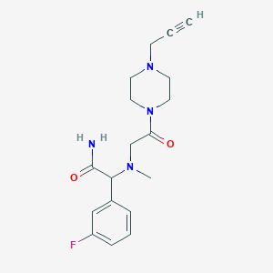 molecular formula C18H23FN4O2 B2806631 2-(3-Fluorophenyl)-2-[methyl({2-oxo-2-[4-(prop-2-yn-1-yl)piperazin-1-yl]ethyl})amino]acetamide CAS No. 1786202-42-3
