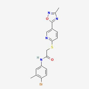 molecular formula C17H15BrN4O2S B2806632 N-(4-溴-3-甲基苯基)-2-((5-(3-甲基-1,2,4-噁二唑-5-基)吡啶-2-基)硫基)乙酰胺 CAS No. 1251695-30-3
