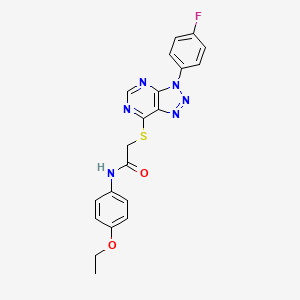 molecular formula C20H17FN6O2S B2806633 N-(4-乙氧基苯基)-2-((3-(4-氟苯基)-3H-[1,2,3]三唑并[4,5-d]嘧啶-7-基)硫基)乙酰胺 CAS No. 863460-09-7