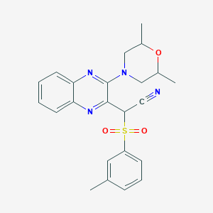 [3-(2,6-Dimethylmorpholin-4-yl)quinoxalin-2-yl][(3-methylphenyl)sulfonyl]acetonitrile