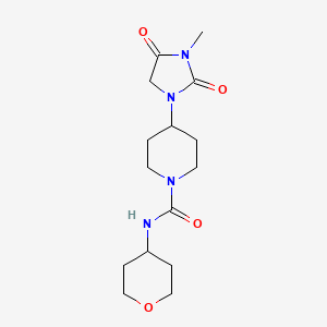 molecular formula C15H24N4O4 B2806637 4-(3-methyl-2,4-dioxoimidazolidin-1-yl)-N-(tetrahydro-2H-pyran-4-yl)piperidine-1-carboxamide CAS No. 2195941-84-3