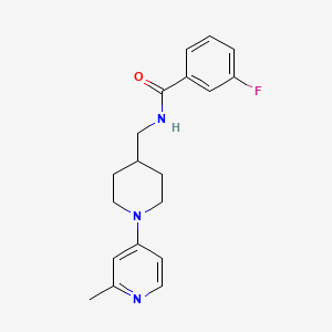 molecular formula C19H22FN3O B2806645 3-fluoro-N-((1-(2-methylpyridin-4-yl)piperidin-4-yl)methyl)benzamide CAS No. 2034259-42-0