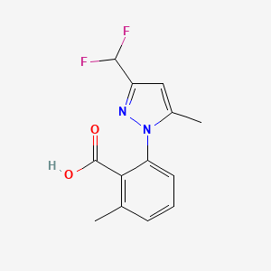 molecular formula C13H12F2N2O2 B2806653 2-[3-(Difluoromethyl)-5-methylpyrazol-1-yl]-6-methylbenzoic acid CAS No. 2248346-76-9