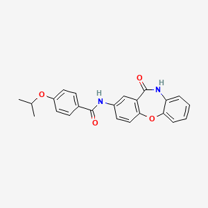 molecular formula C23H20N2O4 B2806656 4-isopropoxy-N-(11-oxo-10,11-dihydrodibenzo[b,f][1,4]oxazepin-2-yl)benzamide CAS No. 922108-45-0