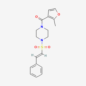 molecular formula C18H20N2O4S B2806657 (2-methylfuran-3-yl)-[4-[(E)-2-phenylethenyl]sulfonylpiperazin-1-yl]methanone CAS No. 877983-71-6