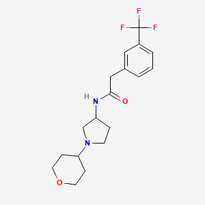 molecular formula C18H23F3N2O2 B2806659 N-(1-(四氢-2H-吡喃-4-基)吡咯啉-3-基)-2-(3-(三氟甲基)苯基)乙酰胺 CAS No. 2309554-48-9