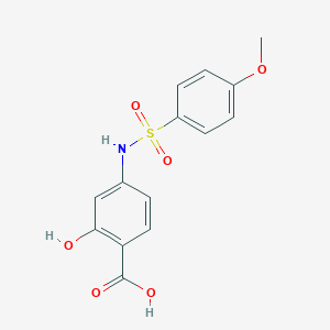 molecular formula C14H13NO6S B280666 2-Hydroxy-4-{[(4-methoxyphenyl)sulfonyl]amino}benzoic acid 