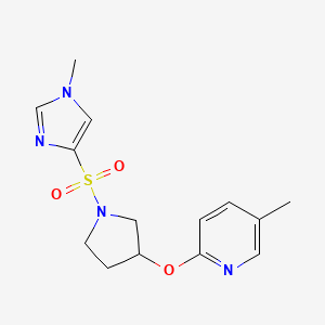 5-methyl-2-((1-((1-methyl-1H-imidazol-4-yl)sulfonyl)pyrrolidin-3-yl)oxy)pyridine
