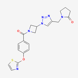 1-((1-(1-(4-(thiazol-2-yloxy)benzoyl)azetidin-3-yl)-1H-1,2,3-triazol-4-yl)methyl)pyrrolidin-2-one