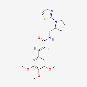 (E)-N-((1-(thiazol-2-yl)pyrrolidin-2-yl)methyl)-3-(3,4,5-trimethoxyphenyl)acrylamide