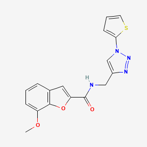 7-methoxy-N-((1-(thiophen-2-yl)-1H-1,2,3-triazol-4-yl)methyl)benzofuran-2-carboxamide