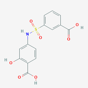 molecular formula C14H11NO7S B280668 4-{[(3-Carboxyphenyl)sulfonyl]amino}-2-hydroxybenzoic acid 