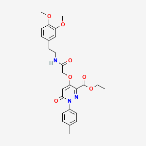 Ethyl 4-(2-((3,4-dimethoxyphenethyl)amino)-2-oxoethoxy)-6-oxo-1-(p-tolyl)-1,6-dihydropyridazine-3-carboxylate