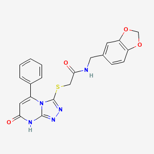 N-(1,3-benzodioxol-5-ylmethyl)-2-[(7-oxo-5-phenyl-7,8-dihydro[1,2,4]triazolo[4,3-a]pyrimidin-3-yl)thio]acetamide