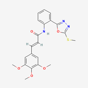(2E)-N-{2-[5-(methylsulfanyl)-1,3,4-oxadiazol-2-yl]phenyl}-3-(3,4,5-trimethoxyphenyl)prop-2-enamide