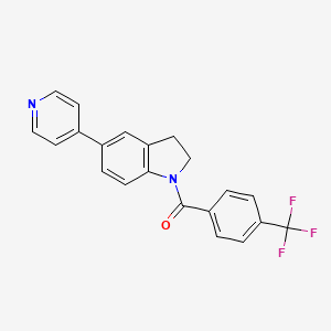 (5-(Pyridin-4-yl)indolin-1-yl)(4-(trifluoromethyl)phenyl)methanone