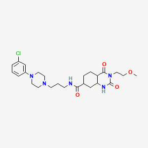 N-[3-[4-(3-chlorophenyl)piperazin-1-yl]propyl]-3-(2-methoxyethyl)-2,4-dioxo-4a,5,6,7,8,8a-hexahydro-1H-quinazoline-7-carboxamide