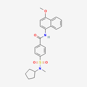 molecular formula C24H26N2O4S B2806727 4-(N-cyclopentyl-N-methylsulfamoyl)-N-(4-methoxynaphthalen-1-yl)benzamide CAS No. 899734-95-3