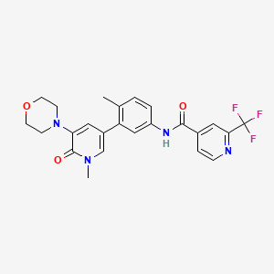 molecular formula C24H23F3N4O3 B2806733 N-(4-甲基-3-(1-甲基-5-吗啉-6-酮-1,6-二氢吡啶-3-基)苯基)-2-(三氟甲基)异咯啉酰胺 CAS No. 1628838-99-2