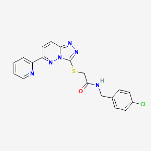 N-[(4-chlorophenyl)methyl]-2-[(6-pyridin-2-yl-[1,2,4]triazolo[4,3-b]pyridazin-3-yl)sulfanyl]acetamide