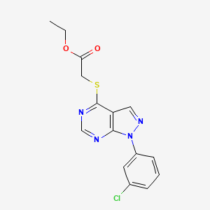 Ethyl 2-[1-(3-chlorophenyl)pyrazolo[3,4-d]pyrimidin-4-yl]sulfanylacetate