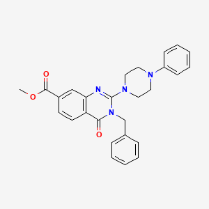 molecular formula C27H26N4O3 B2806746 Methyl 3-benzyl-4-oxo-2-(4-phenylpiperazin-1-yl)-3,4-dihydroquinazoline-7-carboxylate CAS No. 1112433-50-7