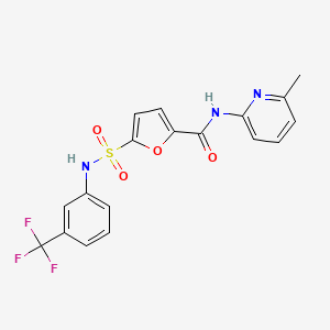 molecular formula C18H14F3N3O4S B2806748 N-(6-methylpyridin-2-yl)-5-(N-(3-(trifluoromethyl)phenyl)sulfamoyl)furan-2-carboxamide CAS No. 1172046-86-4