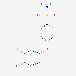 molecular formula C12H9BrFNO3S B2806749 4-(3-Bromo-4-fluorophenoxy)benzenesulfonamide CAS No. 1551728-64-3