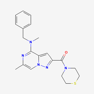 molecular formula C20H23N5OS B2806752 {4-[Benzyl(methyl)amino]-6-methylpyrazolo[1,5-a]pyrazin-2-yl}(1,4-thiazinan-4-yl)methanone CAS No. 1775348-94-1