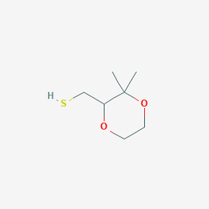 molecular formula C7H14O2S B2806758 (3,3-Dimethyl-1,4-dioxan-2-yl)methanethiol CAS No. 2551114-98-6