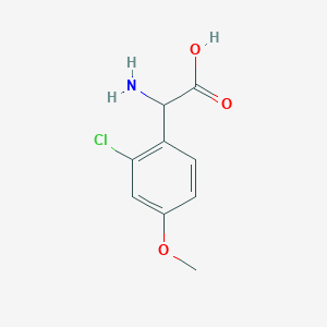 molecular formula C9H10ClNO3 B2806761 2-(2-Chloro-4-methoxyphenyl)-DL-glycine CAS No. 1037423-77-0