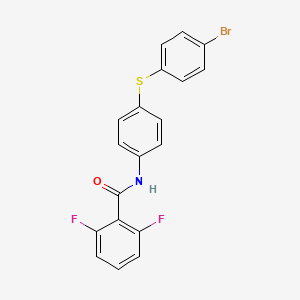 molecular formula C19H12BrF2NOS B2806762 N-{4-[(4-bromophenyl)sulfanyl]phenyl}-2,6-difluorobenzenecarboxamide CAS No. 339104-51-7