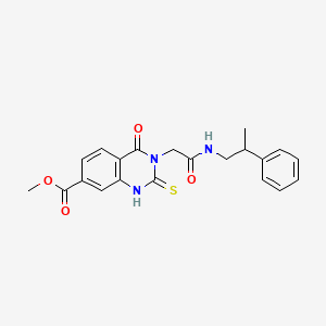 Methyl 4-oxo-3-(2-oxo-2-((2-phenylpropyl)amino)ethyl)-2-thioxo-1,2,3,4-tetrahydroquinazoline-7-carboxylate