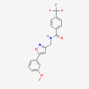 molecular formula C19H15F3N2O3 B2806766 N-((5-(3-methoxyphenyl)isoxazol-3-yl)methyl)-4-(trifluoromethyl)benzamide CAS No. 952968-39-7