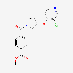 molecular formula C18H17ClN2O4 B2806767 Methyl 4-(3-((3-chloropyridin-4-yl)oxy)pyrrolidine-1-carbonyl)benzoate CAS No. 2034495-56-0