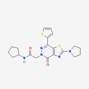 N-cyclopentyl-2-(4-oxo-2-(pyrrolidin-1-yl)-7-(thiophen-2-yl)thiazolo[4,5-d]pyridazin-5(4H)-yl)acetamide